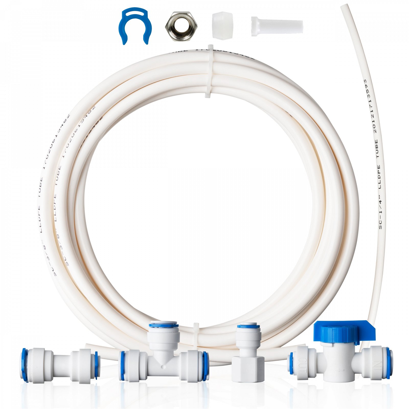 iSpring ICEK3 20 feet 3/8 Tubing Water Line Splitter and Reverse Osmosis Refrigerator  Ice Maker Kit, Fits PH100, RO100, US15 Series, Everything Included for  Installation