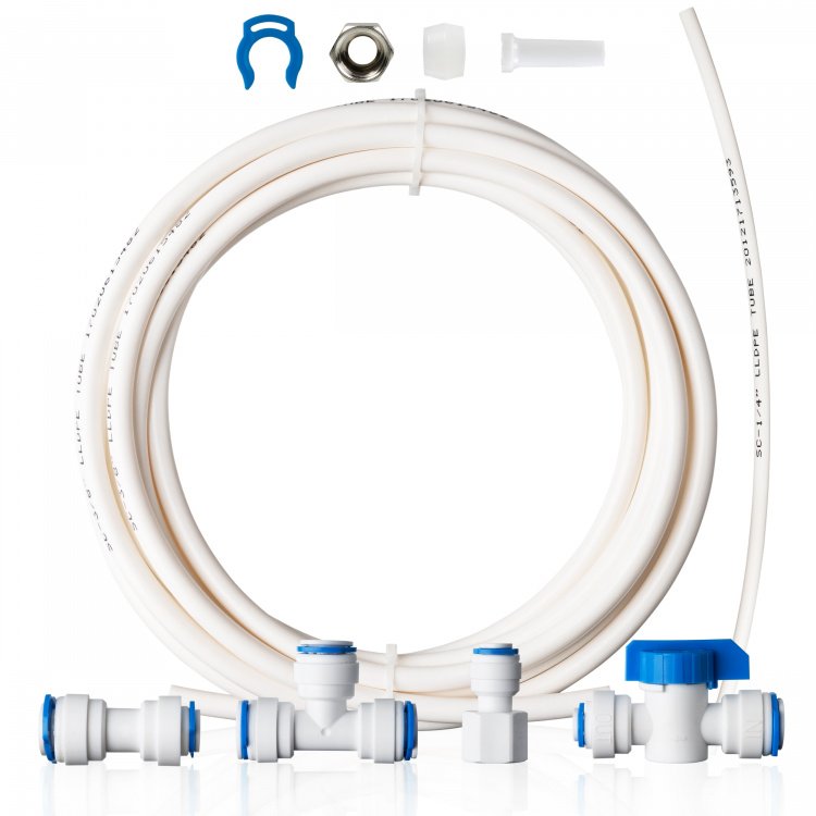 iSpring ICEK3 20 feet 3/8 Tubing Water Line Splitter and Reverse Osmosis  Refrigerator Ice Maker Kit, Fits PH100, RO100, US15 Series, Everything  Included for Installation