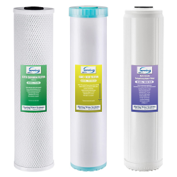 iSpring F3WGB32BKDS 4.5” x 20” 3-Stage Whole House Water Filter Replacement Pack with Polyphosphate Anti-Scale